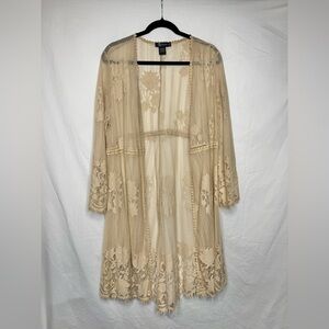 Miss Chievous Lace Beige Robe
